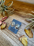 Stamped Sterling Silver Concho Earrings – Unique, Handmade, & USA Made