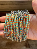 Sterling Silver Pearl Choker with Turquoise & Spiny Oyster Heishi