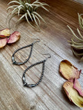 Sterling Silver Pearl & Torpedo Teardrop Earrings