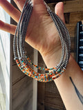 Sterling Silver Pearl Choker with Extra Spiny Oyster & Turquoise Heishi