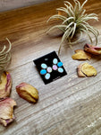 Triple Opal Half-Cluster Stud Earrings – Pink, Blue & White Opal in Sterling Silver