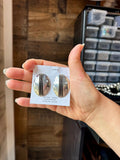 Stamped Sterling Silver Concho Stud Earrings – Post Back