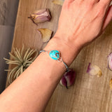 Sterling Silver & Turquoise Bracelet – 6.5” + Extender – 3 mm & 4 mm Pearls