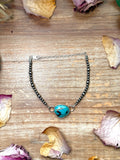 Sterling Silver & Turquoise Bracelet – 6.5” + Extender – 3 mm & 4 mm Pearls