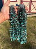 Sterling Silver Pearl & Long Blue Turquoise Necklace – 21”