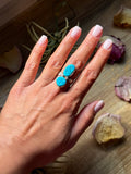 Kingman Turquoise Sterling Silver Ring – Size 7 & 7.5