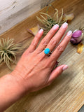 Kingman Turquoise Sterling Silver Ring – Size 10
