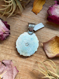 Spiny Oyster & Emerald Rose Sterling Silver Pendant