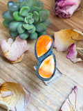 MJ Ring – Sterling Silver Adjustable Double Spiny Oyster Ring