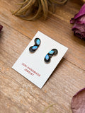 Sterling Silver White Opal Stud Earrings
