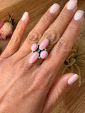 Pink Conch Shell Sterling Silver Ring – Size 7 or 8