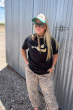 Leopard Spur Tee- BLACK