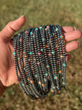 Mohave & Sterling Silver Beaded Necklace – 4 mm Sterling + 6 mm Mohave