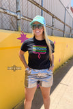 BLACK- Neon Boot Stitch Tee