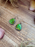 Sterling Silver Sonoran Turquoise Dangle Earrings – Handmade by Artist Jason Ogg