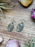 Sterling Silver Ribbon Royston Turquoise Dangle Earrings – Handmade by Artist Jason Ogg