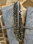 38 Iong turquoise nuggets necklace with shell