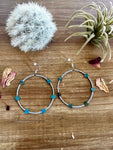 Turquoise Verasite heart hoops