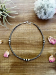 Graduated Sterling Silver pearls choker necklace