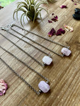 Kunzite stone choker with Sterling Silver Pearls