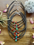 Turquoise Teardrop Navajos choker - fall western jewelry
